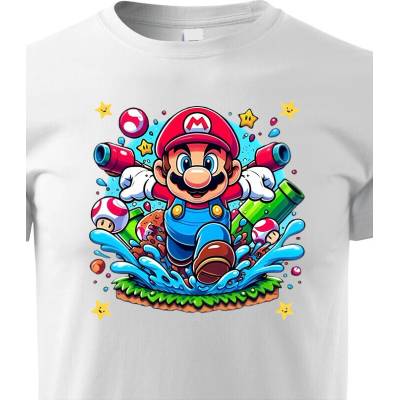 Dětské tričko Super Mario vodní akce BíláCanvas Dětské tričko Bezvatriko.cz 3220