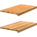 vidaXL Прозоречни первази, 2 бр, светлокафяви, 70x40x2 см, дъб масив (4009157)