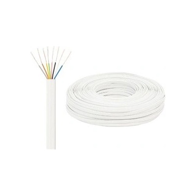 Cabletech 4121 telefónny 8-žilový - plochý, 100m, bílý