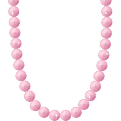 Biju Perlový náhrdelník s umelými perlami ružovej 6000657-7
