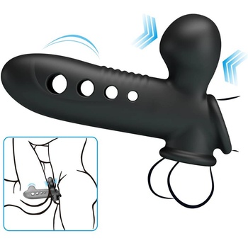 Pretty Love Crane Airbag Penis Sleeve Silicone Black