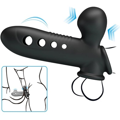 Pretty Love Crane Airbag Penis Sleeve Silicone Black