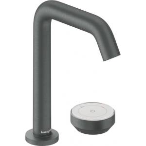 Hansgrohe Tecturis S - Смесител за умивалник със сифон, монтаж с 2 отвора, CoolStart, EcoSmart+, матиран черен хром 73353340 (73353340)