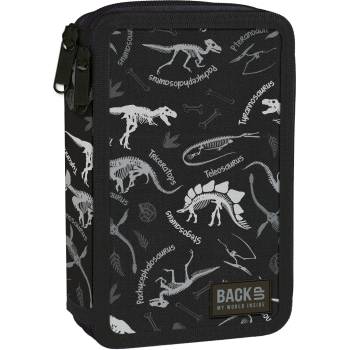 Image 1 of DERFORM Ученически несесер с пособия Derform BackUp - Black dinosaurs, 2 ципа (88690)