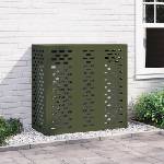 vidaXL Покритие за климатик Маслиненозелено 110 x 50 x 105 см Стомана (865914)