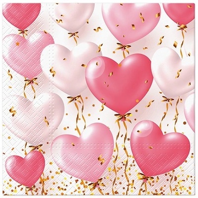 PAW Obrúsky L Heart Balloons Rose 33x33cm