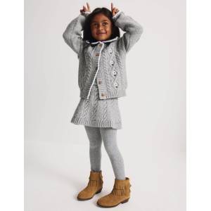 Marks & Spencer Триделен плетен костюм с пола и чорапи (3-5 години) Marks & Spencer сив Marks & Spencer | Siv | Момичешки | 2-3 години