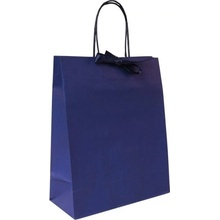 Papierová taška stáčané ušká modrá
