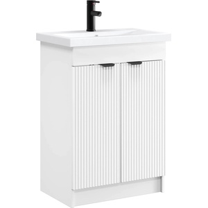 vidaXL Комплект мебели за баня Бяло 78, 5 x 37, 5 x 81 см (3404154)