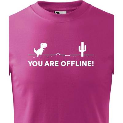 Dětské tričko You are Offline Purpurová Canvas Dětské tričko Bezvatriko.cz 1