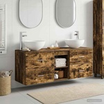 vidaXL Комплект шкафове за баня 3 бр. Опушен дъб 49, 5 x 41 x 64, 5 см (3405807)