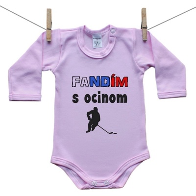 Boodyy Ružové Body s dlhým rukávom Fandím s ocinom