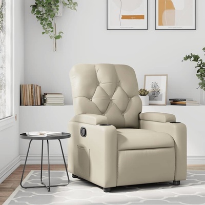vidaXL 372506 Polohovací umělá kůže krémová