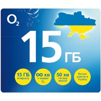 Předplacená SIM karta O2 s kreditem 50 Kč, 15 GB DAT - Ukrajina