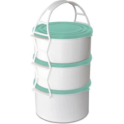 PETRAplast Plastový jídlonosič 2x1,3 l + 1x1,7 l Barva: Bílá
