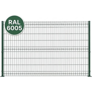  ОГРАДИ - ОГРАДНО ПАНО - ЗЕЛЕНИ (ral 6005) - 3d - ДВОЙНА ПРЪЧКА