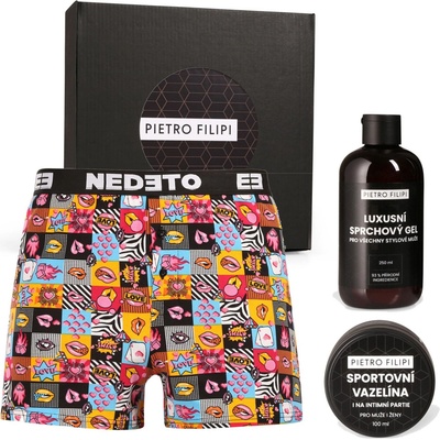Nedeto Мъжки подаръчен комплект боксерки Nedeto и козметика Pietro Filipi Nedeto | Mnogotsveten | МЪЖЕ | XL