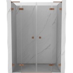Mexen Lunar L Двучлетни душ врати 160 см, прозрачни, четкана мед - 834DL-160-000-65-00 (834DL-160-000-65-00)