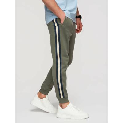 Ombre pánske tepláky jogger tm.zelená