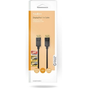 Nedis CCGB37014BK10 Кабел DisplayPort 1.4, щепсел displayport - щепсел displayport, 8K60Hz, 1 м (CCGB37014BK10)
