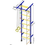 RESTPRO Шведска стена за детска гимнастика, метална, с аксесоари, двуцветна (kid-1-blue)