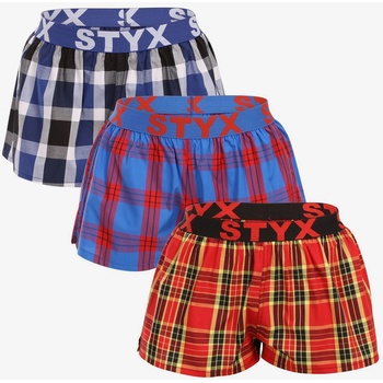 Styx Комплект от три дамски карирани къси панталони в тъмносиньо, синьо и червено Styx Styx | Sin | ЖЕНИ | S