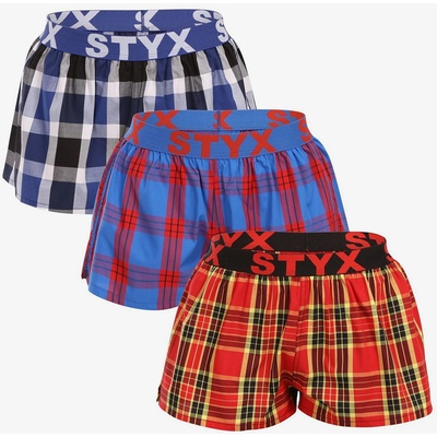Styx Комплект от три дамски карирани къси панталони в тъмносиньо, синьо и червено Styx Styx | Sin | ЖЕНИ | S