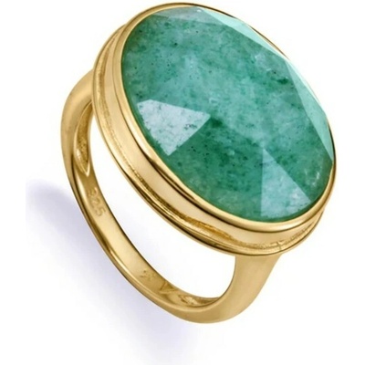 Viceroy Jedinečný pozlacený prsten se zeleným křemenem 2323A