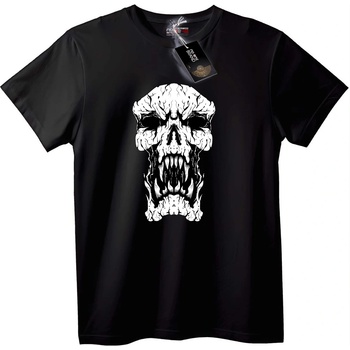 NOONEBRAND Тениска Черен Черепен Дизайн - L, Black