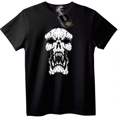 NOONEBRAND Тениска Черен Черепен Дизайн - L, Black