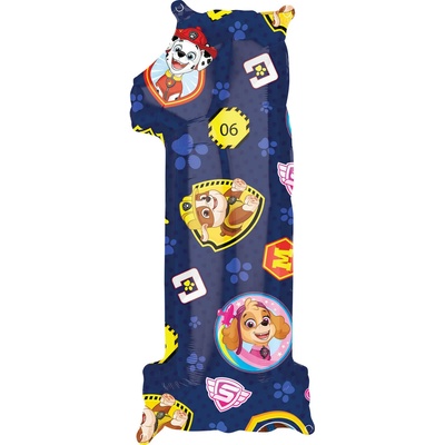 Amscan Фолиев балон за рожден ден номер 1 - Пес Патрул 66 cм