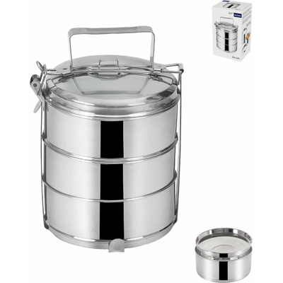 ORION Jídlonosič + víka 3 x 1,3 l, pr. 16 cm, nerez