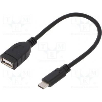 Goobay 55470 USB 2.0, USB A zásuvka, USB C vidlice, niklovaný, 0,2m