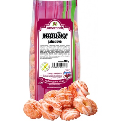 Amaranth Kroužky jahodové 90 g