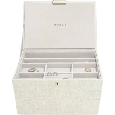Stackers šperkovnice 3v1 Oatmeal & Linen Classic krémová 76387