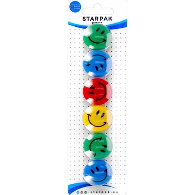 CreativeToys Farebné magnetky so smajlíkmi (3 cm) - 6 ks