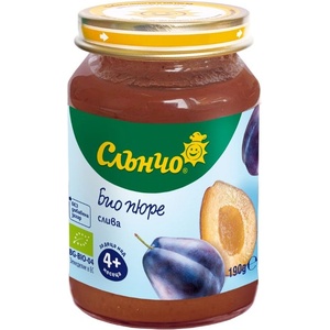 Слънчо Био плодово пюре Слънчо - Слива, 190 g (4259) - baby