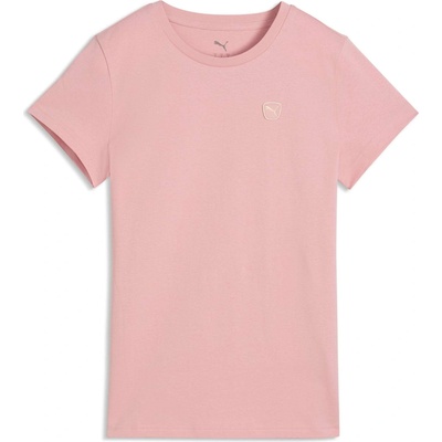 Puma Ess elevated embroidered tee ružové žlté