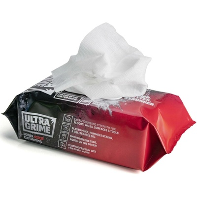 ULTRAGRIME čistící ubrousky PRO POWER SCRUB XXL 38 x 25cm super silné drsnější 80 ks 59201