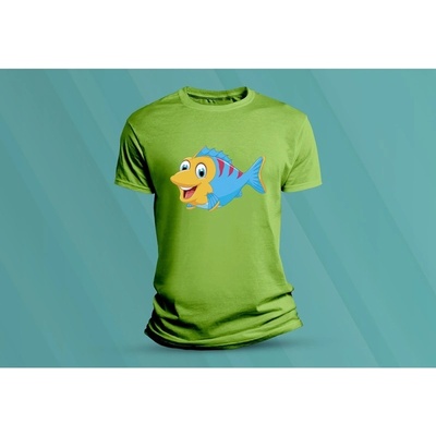 Sandratex dětské bavlněné tričko Cute Fish. lime