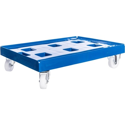 PK Group Vozík pod prepravky XL 800x600 2 otočné + 2 pevné POR kolieska 100 mm Farba: Modrá