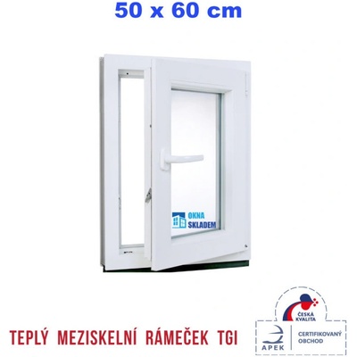 ERKADO 50 x 60 cm bílé otevíravé i sklopné pravé