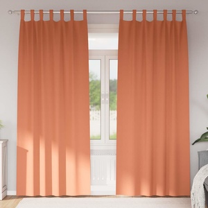 Pure Line Home Плътни завеси в цвят теракота с текстилни гайки (уши), 2 бр. , 140 x 245 см