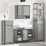 vidaXL Шкаф за баня Сив Сонома 40 x 30 x 180 см Инженерна дървесина (886495)