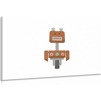 Obraz robot v hnedej farbe