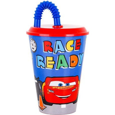 Disney Plastový téglik so slamkou Cars 430 ml
