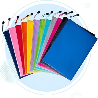Текстилна папка А4+ с цип от промазан плат, водоустойчива 10 цвята