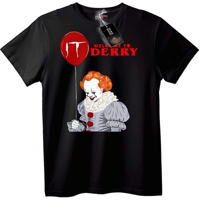 NOONEBRAND IT Pennywise Тениска: Добре дошли в Дери - 2XL, Black