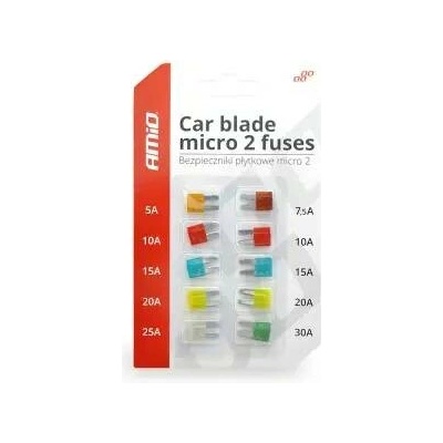 AMIO autopojistky MICRO 2 blistr 10ks