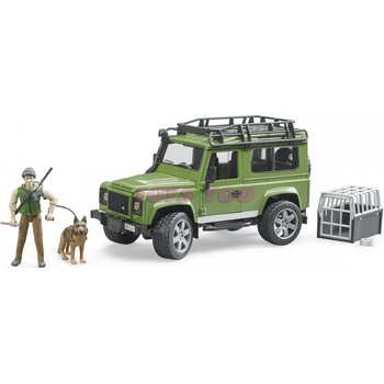 Bruder 2587 Land Rover Defender figurka myslivce a psa